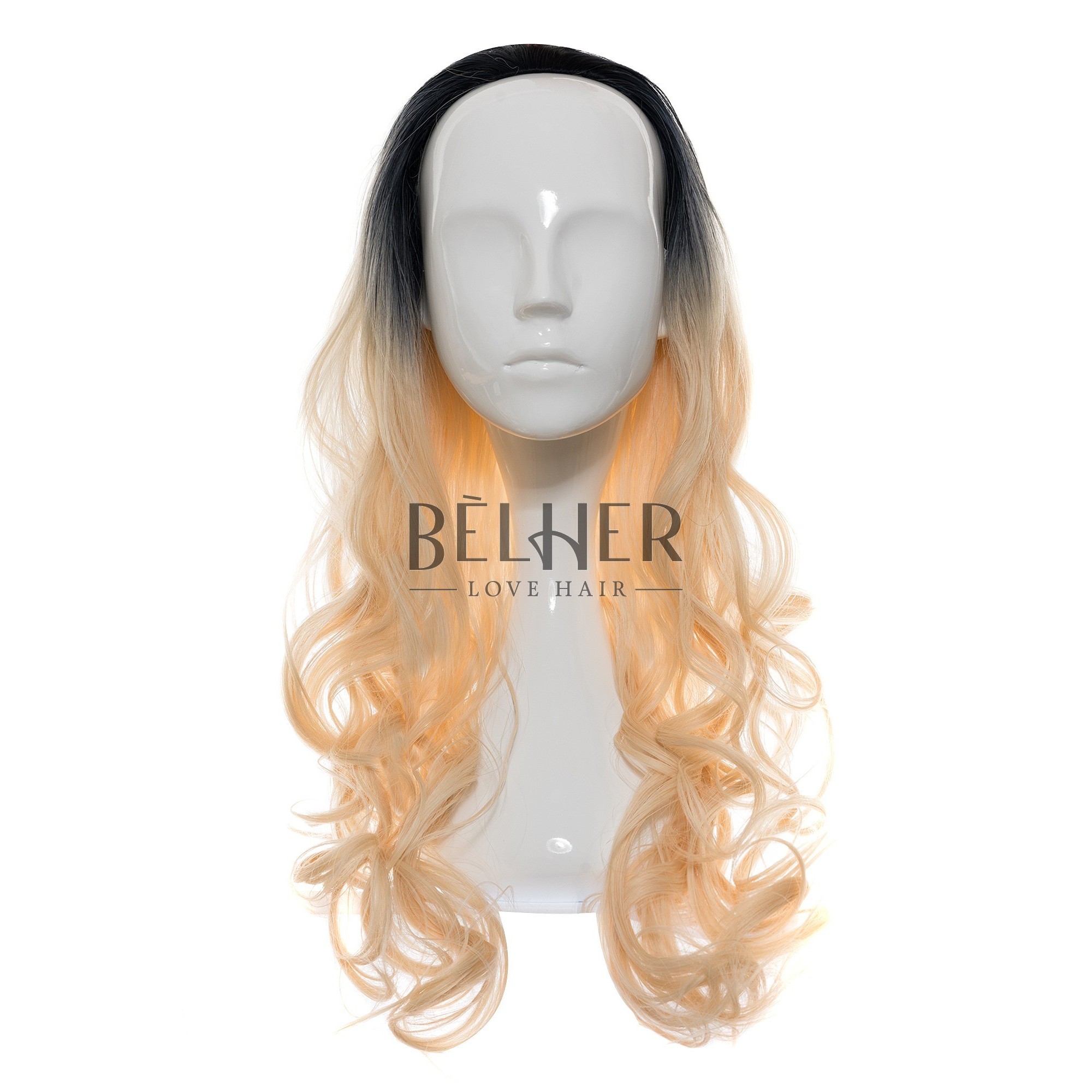 Peruca Partiala 3/4 Ombre Blond Alb