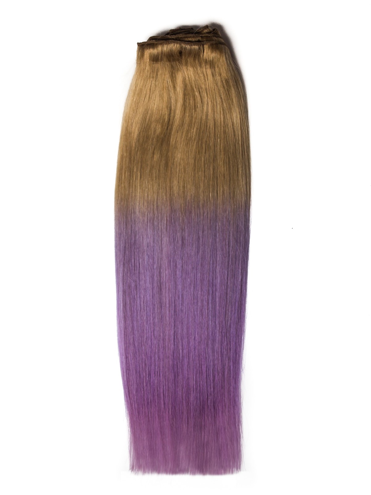 Extensii Clip-On DELUXE Ombre Blond Aluna/Mov pastel