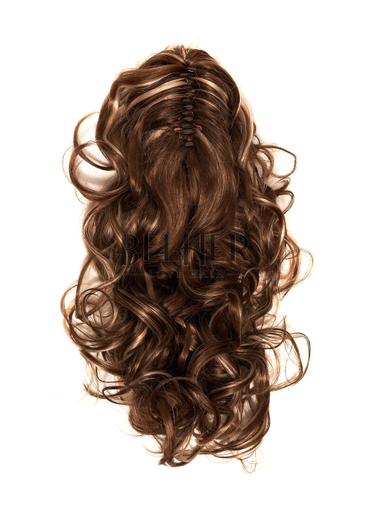 Wavy Clip-in Hair Extension Light Brown with Highlights