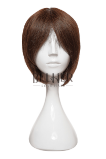 Discover the JOYCE Wig in Natural Dark Brown, a monofilament wig