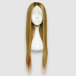 TATIANA Light Brown Wig with Highlights Made from 100% Natural Hair