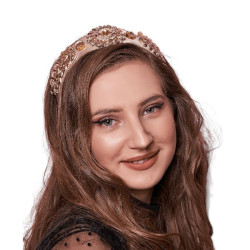 Elevate your style with this luxurious satin beige headband, elegant