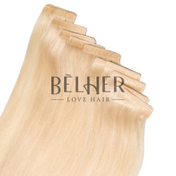 Invisible Tape-On Russian Hair Extensions Ice Blonde