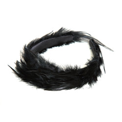 Wide Crown with Black Feathers