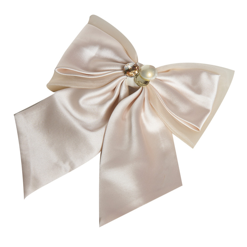 Cream Bow Hair Clip Pearl