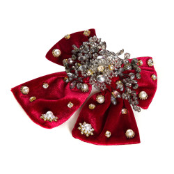 Red Bow Jewelry Hair Clip