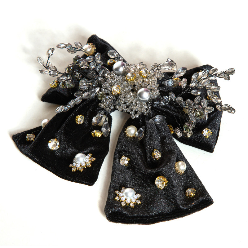 Black Bow Jewelry Hair Clip