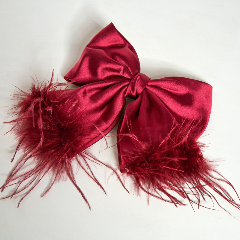 Red Bow Hair Clip