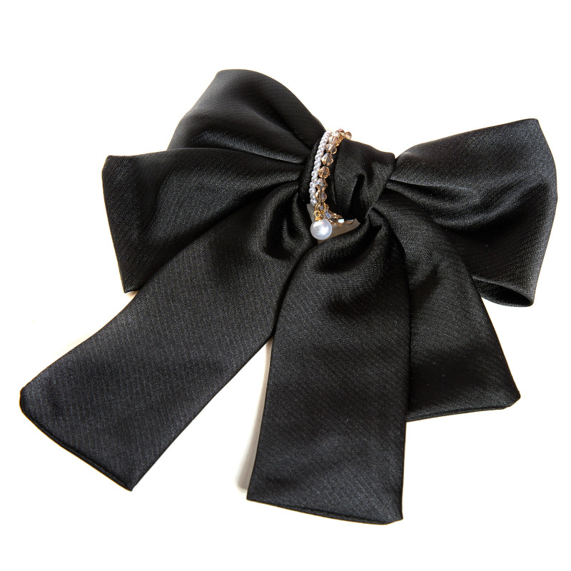 Black Voile Bow Hair Clip