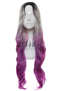 Peruca  Selena Ombre Gri-Purple