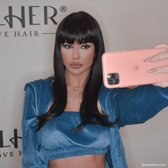 Peruca Sabrina Negru Natural