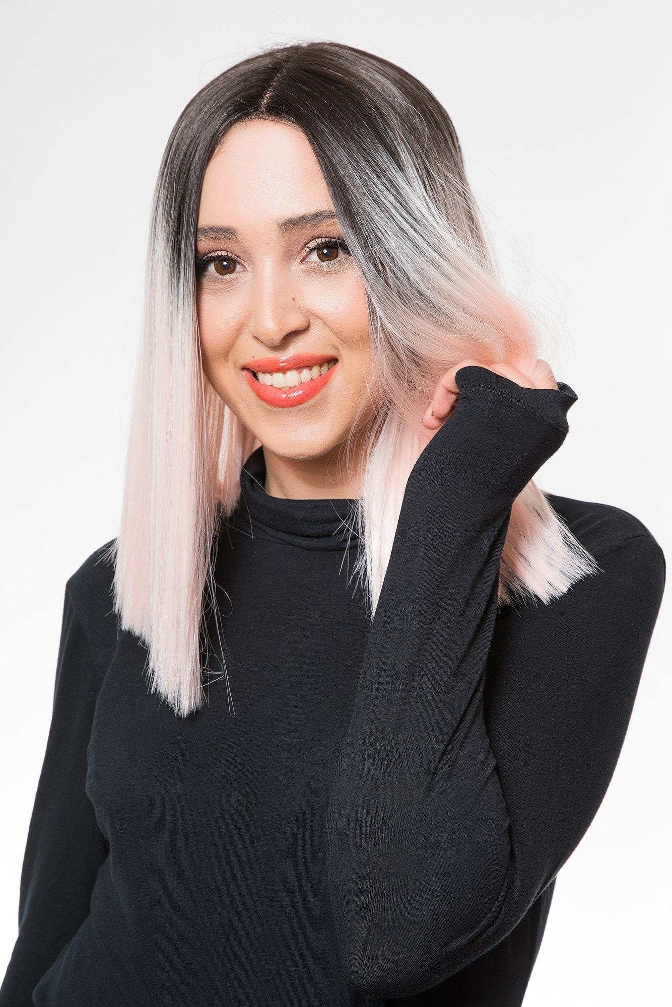 Peruca Brigitte Ombre Roz Pastel