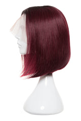 Peruca naturala Amelia Burgundy