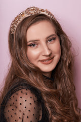 Bentita Ocazie Satin Si Cristale Auriu