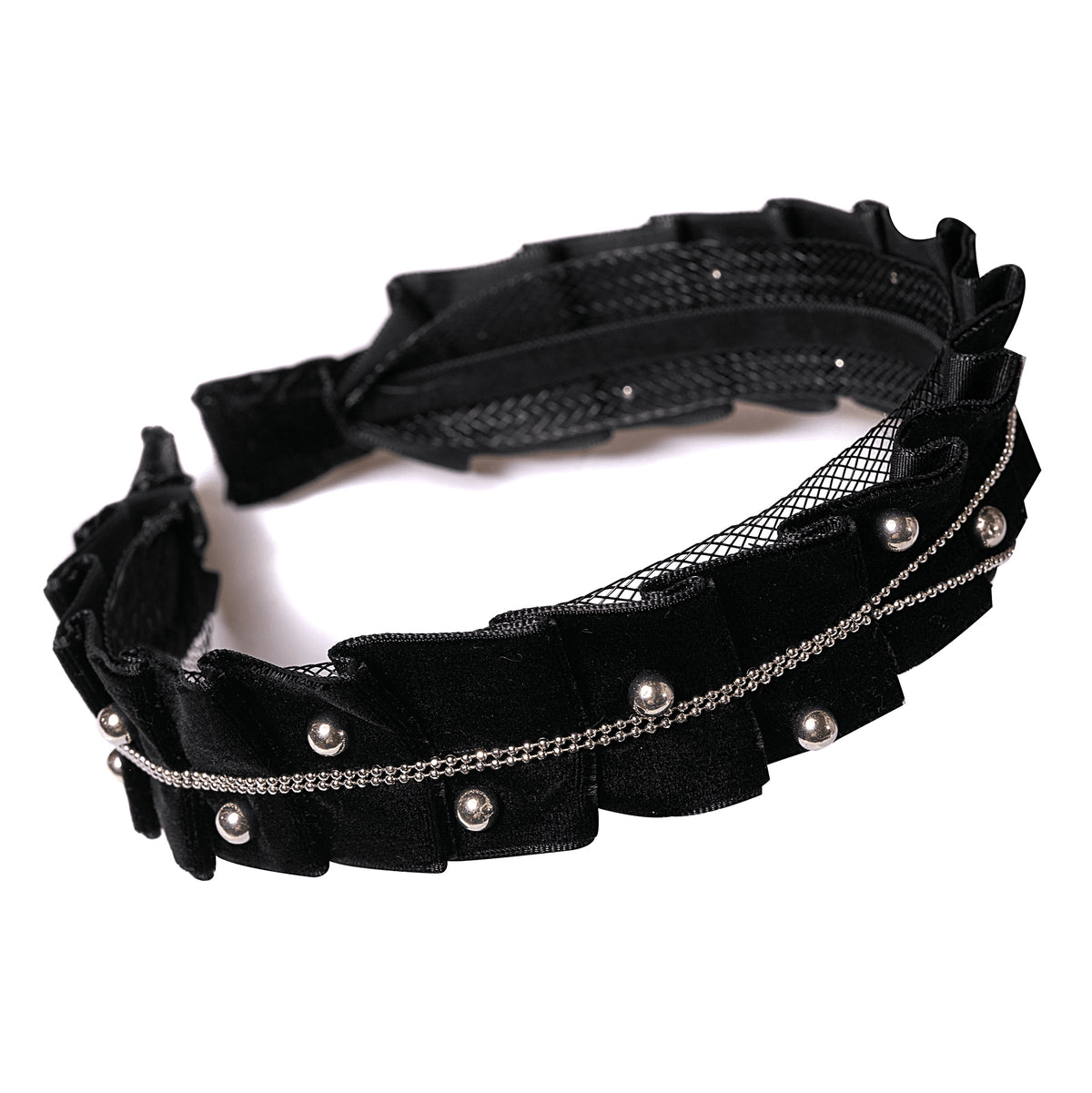 Bentita Catifea Aplicatii Margele Negru