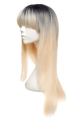 Peruca HOLLY Ombre Negru Blond Platinat