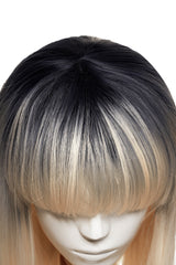 Peruca HOLLY Ombre Negru Blond Platinat