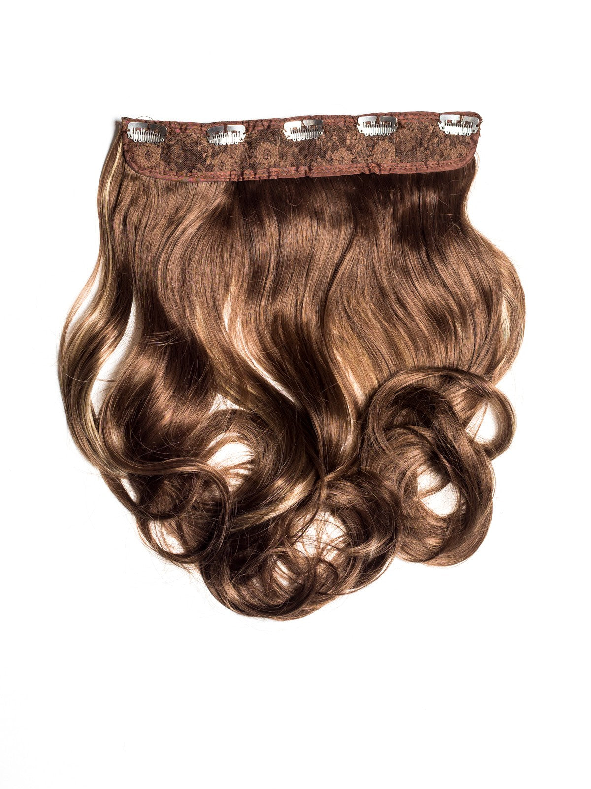 Caramel Cu Suvite Tresa Clip-On Ondulat