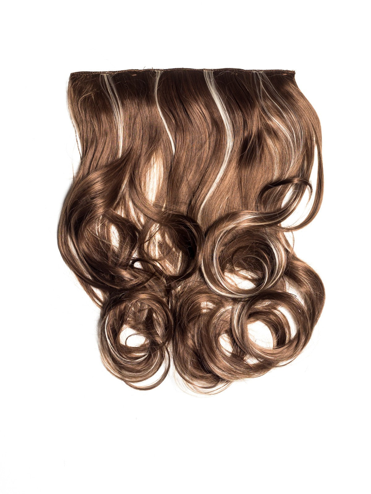 Castaniu Cu Suvite Tresa Clip-On Ondulat