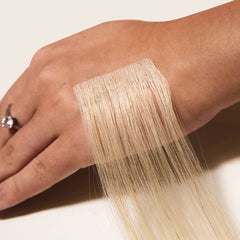 Extensii Invisible Tape-On Par Rusesc Blond Argintiu