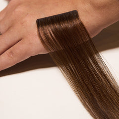 Extensii Invisible Tape-On Par Rusesc Ciocolatiu