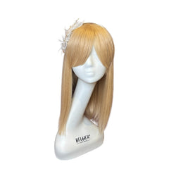 Coronita Aplicatii Bijuterie cu Pene Albe