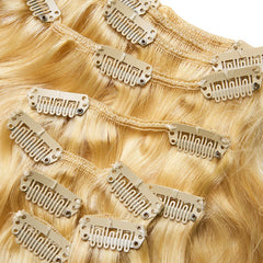 Extensii Clip-On Ondulat Premium Blond Deschis