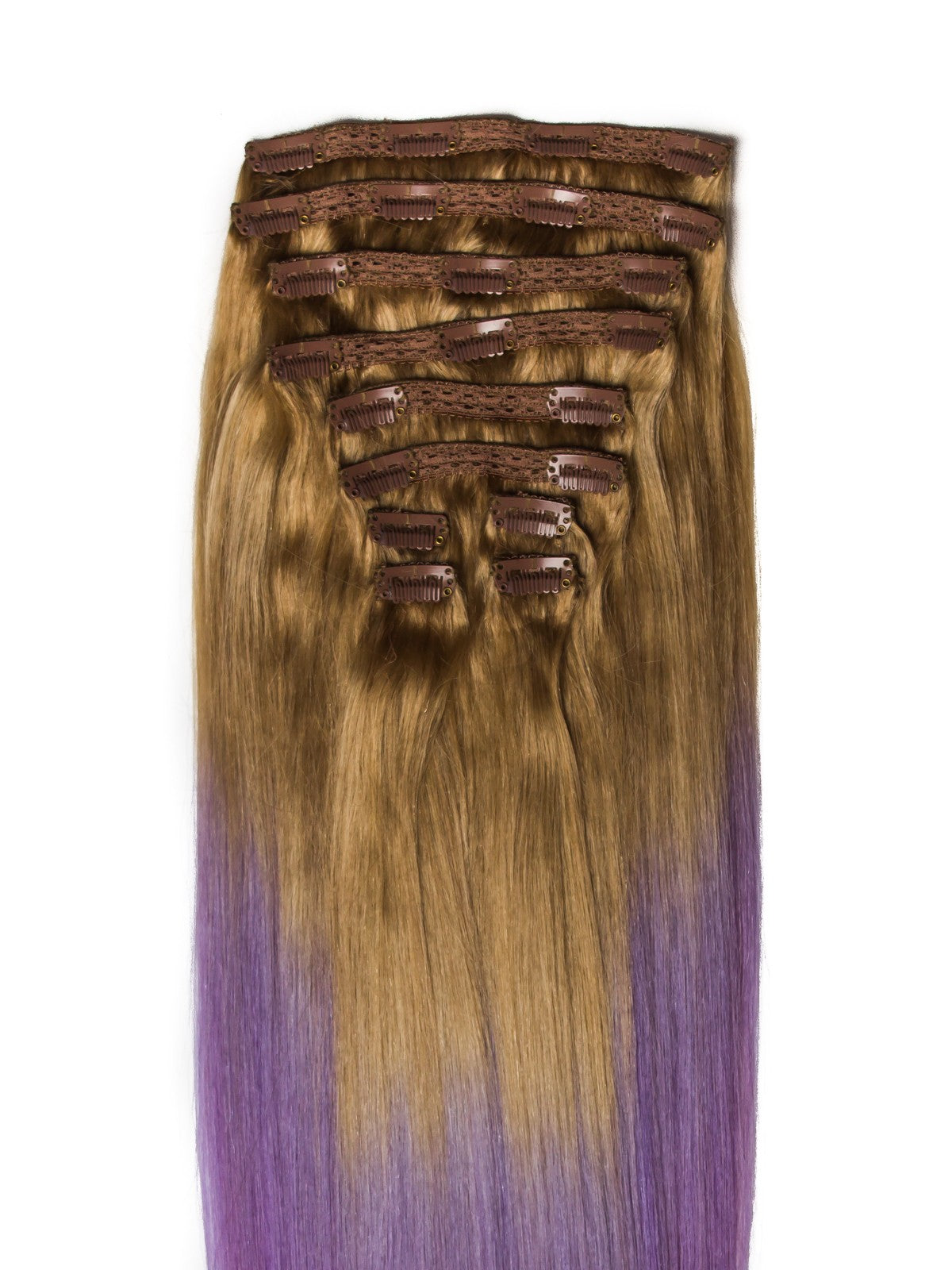 Extensii Ombre Blond Aluna/Pastel Purple Clip-On DELUXE