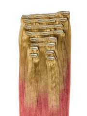Extensii Ombre Blond/Pink Pastel Clip-On DELUXE