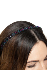 Bentita Cristale Floricele Albastru Mov