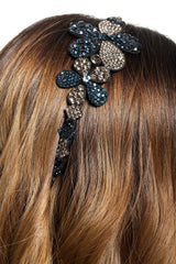 Bentita Ocazie 2 Flori Cristale Bleu Gri