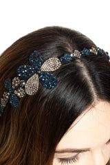 Bentita Ocazie 2 Flori Cristale Bleu Gri