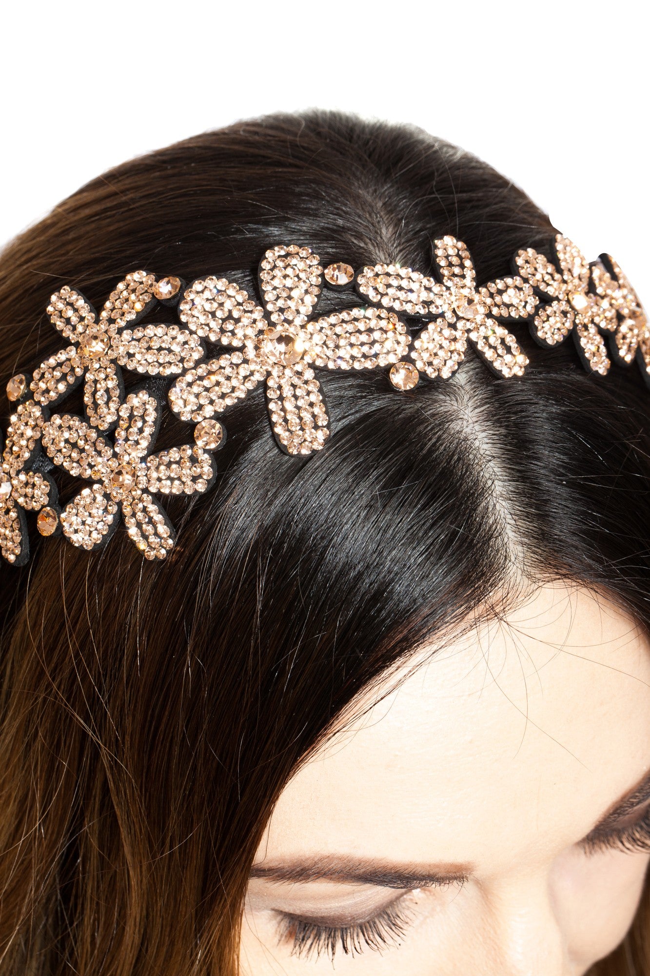 Bentita Ocazie 3 Flori Cristale Auriu