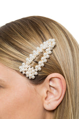 Clame cu Perle Auriu Large Ascutit