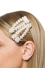 Clame cu Perle Auriu Large Ascutit