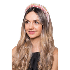 Bentita Lata Catifea Aplicatii Perle Roz