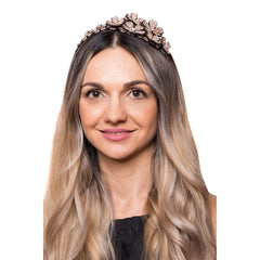 Bentita 3D Floricele Cristale Aurii