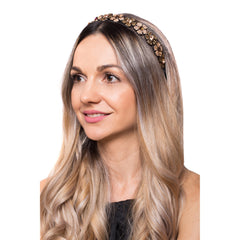 Bentita Floricele Cristale Maro Auriu