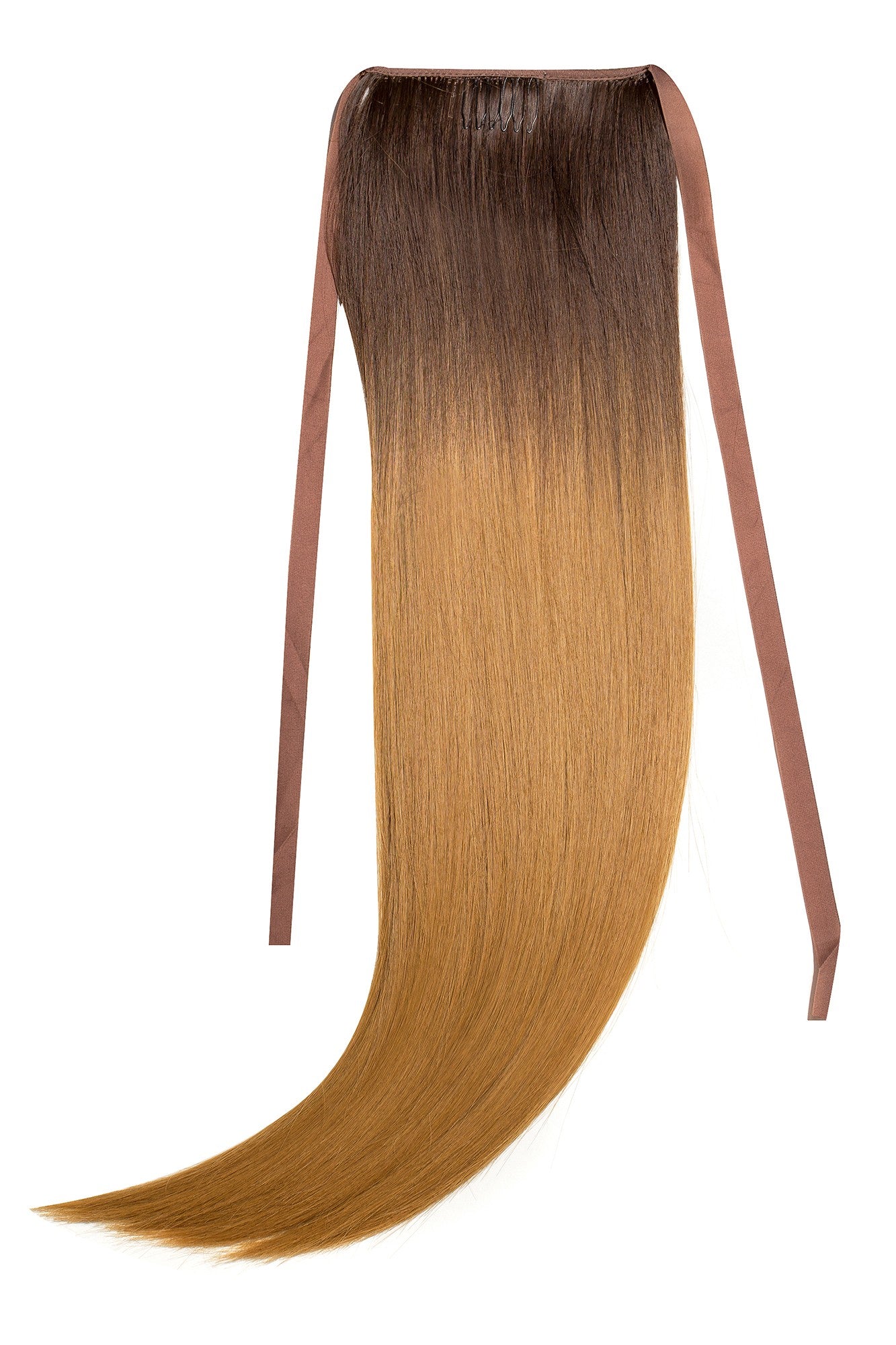 Coada Fibra Sintetica 55cm Ombre Saten Blond Miere